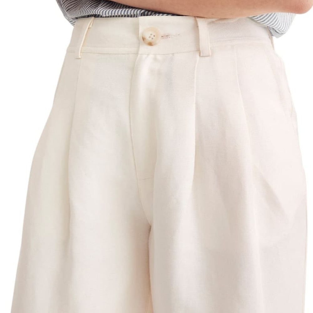 NWT Madewell Linen Wide Linen Blend Leg Pant Sz 8 - Picture 2 of 3
